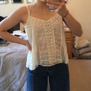 American Eagle Outfitters cream cross back tank